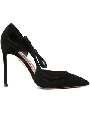 Aquazzura 105Mm Bow Tie Pointed-Toe Court Shoes - Black
