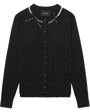 Simone Rocha Cardigan Mit Perlenkette - Schwarz