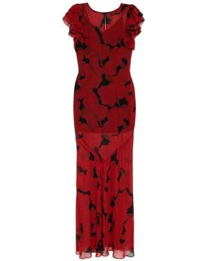 De La Vali Bougainvillea Maxi Dress - Red