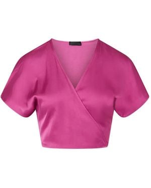 Liu Jo Satin Wrap-Cut Top - Pink