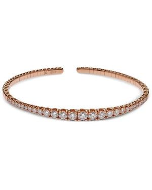 Jewels Aficionado 18Kt Rose Diamond Cuff Bracelet - White