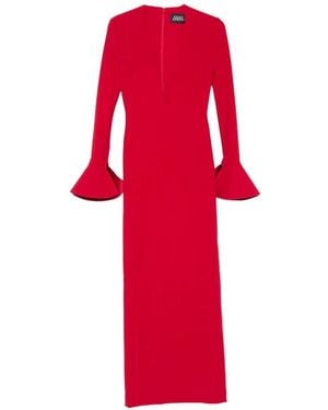 Solace London Hutton V-Neck Maxi Dress - Red