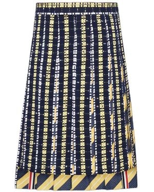 Thom Browne Stripe Pleated Skirt - Blue
