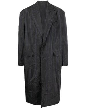 Balenciaga チェック トレンチコート - グレー