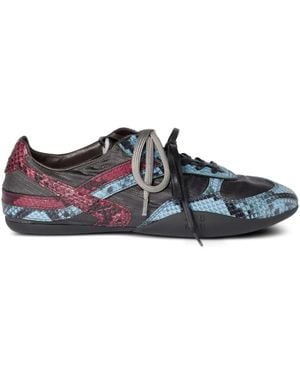 Miu Miu Snakeskin-Insert Sneakers - Grey