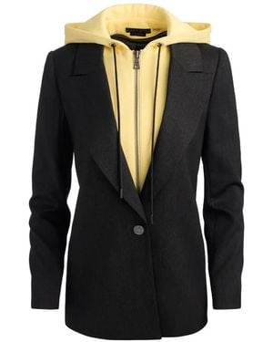 Alice + Olivia Blazer Jordan À Bande Latérale Et Capuche Détachable - Black