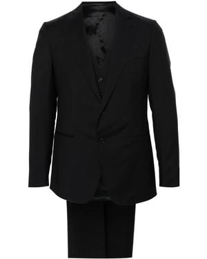 Caruso Single-Breasted Suit - Black