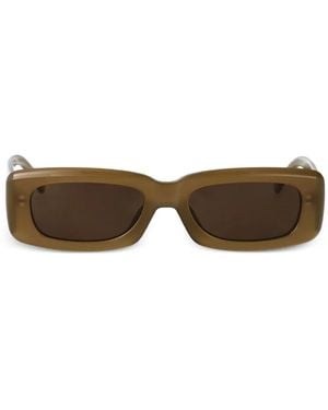 The Attico Gafas de sol con montura rectangular - Marrón
