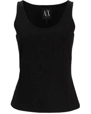 ARMANI EXCHANGE Top Mit U-Ausschnitt - Schwarz
