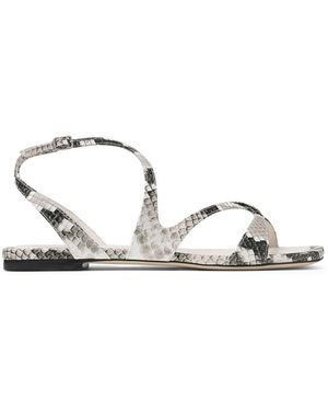 Black and white snake print sandals clearance