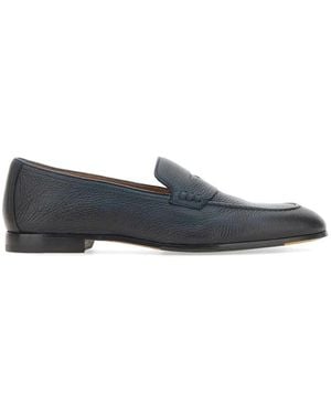 Doucal's Penny Leather Loafers - Blue