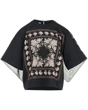 Biyan Short-sleeves Blouse - ブラック