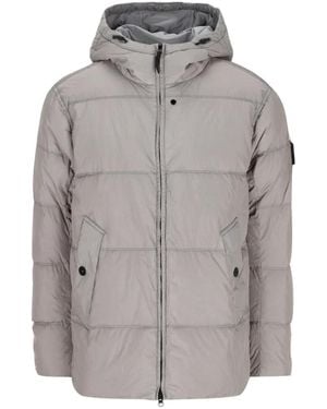 Stone Island Wattierte Crinkle Reps Jacke - Grau