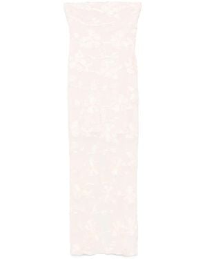 ROTATE BIRGER CHRISTENSEN Flower Mesh Tube Dress - White