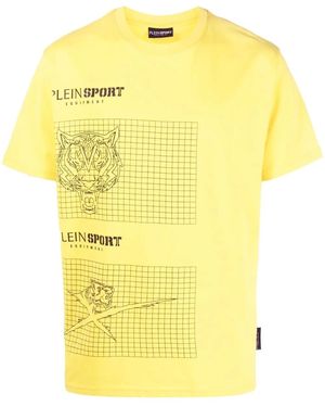Philipp Plein Crew Neck Logo-Print T-Shirt - Yellow