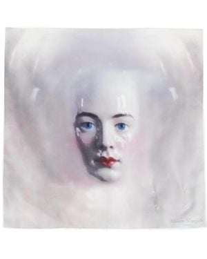 Maison Margiela Fular Four Stitches Con Retrato Estampado - Blanco