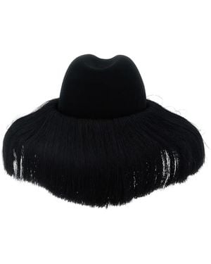 Comme des Garçons X Hizume Fedora Mit Fransensaum - Schwarz