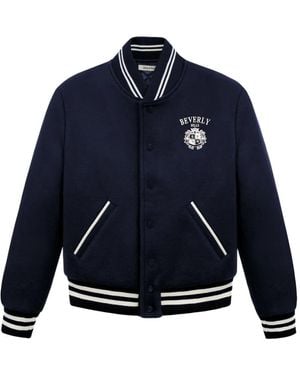 Sporty & Rich Striped Embroidered Jacket - Blue