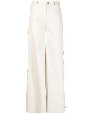 Chloé Lederhose Mit Schnürung - Weiß