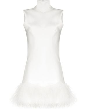 16Arlington Umiko Feather-Trimmed Mini Dress - White