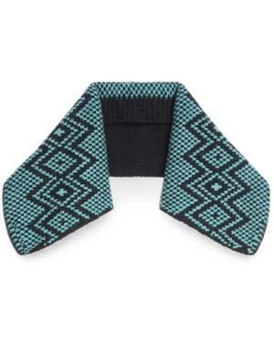 Dries Van Noten Jacquard Wool Collar - Blue