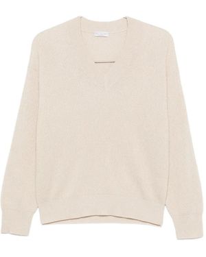 Brunello Cucinelli V-Neck Jumper - Natural