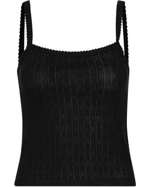 ROTATE BIRGER CHRISTENSEN Pointelle Top - Black