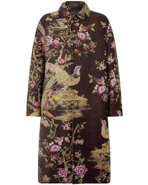 Roberto Cavalli Mantel Aus Landschafts-Jacquard - Braun