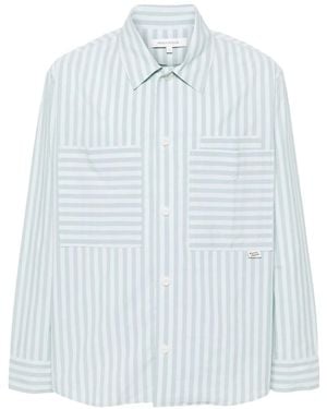 Maison Kitsuné Striped Cotton Shirt - Blue