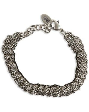 Rada' Tubular Rhinestone-Embellished Necklace - Metallic
