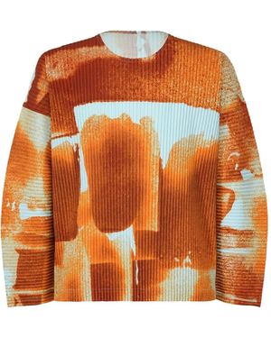 Homme Plissé Issey Miyake Wind Walk Pleated Top - Orange