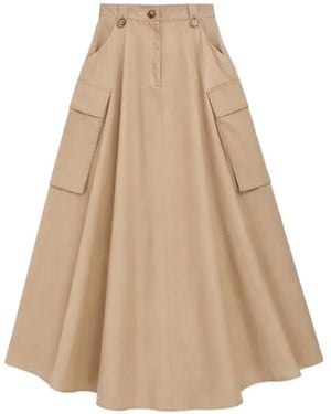 Psophia Cargo-Pocket Midi Skirt - Natural