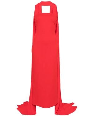 Solace London The Martine Draped Midi Dress - Red