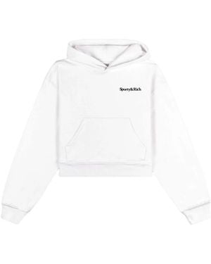 Sporty & Rich Logo-Print Hoodie - White