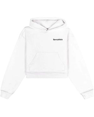 Sporty & Rich Logo-Print Hoodie - White