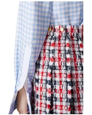 Thom Browne フレイドエッジ プリーツスカート - レッド