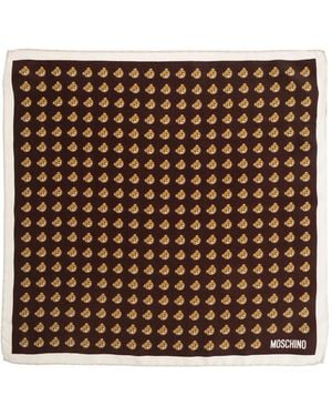 Moschino Teddy-Bear Print Pocket Square - Brown