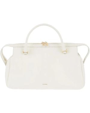 Jil Sander Leather Tote Bag - White
