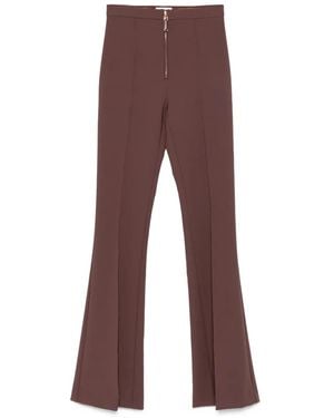 Elisabetta Franchi Pantaloni Svasati Con Zip - Rosso