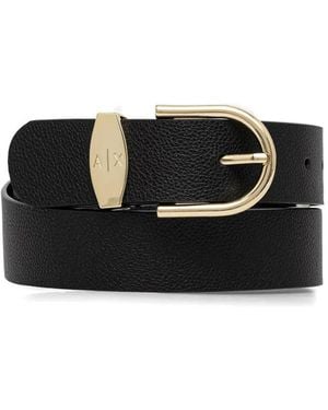 ARMANI EXCHANGE Logo-Detail Belt - Black