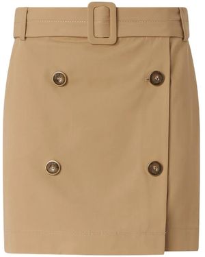 Pinko Mini Skirt With Buttons And Belt - Natural