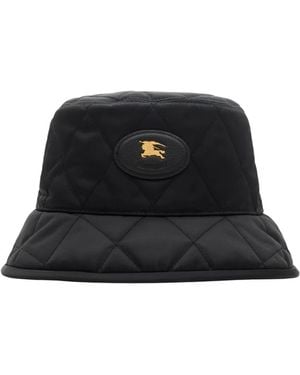 Burberry Quilted Horseshoe Bucket Hat - Black