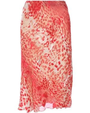 Roberto Cavalli Animal-Print Skirt - Red