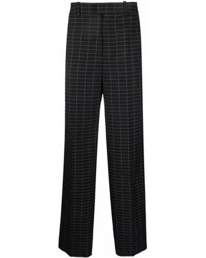 Off-White c/o Virgil Abloh Grid Pattern Straight Leg Trousers - Black