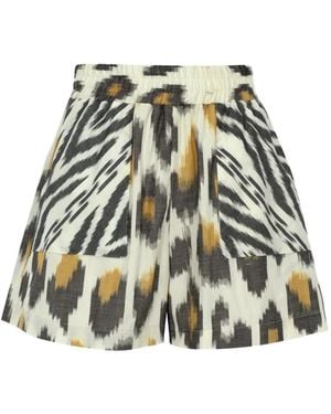 Punicana Leopard-Print Shorts - White