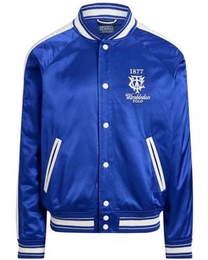 Polo Ralph Lauren Wimbledon Embroidered Satin Jacket - Blue