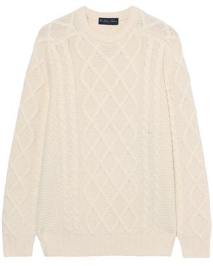 Brooks Brothers Fisherman-Patterned Crew-Neck Jumper - Natural