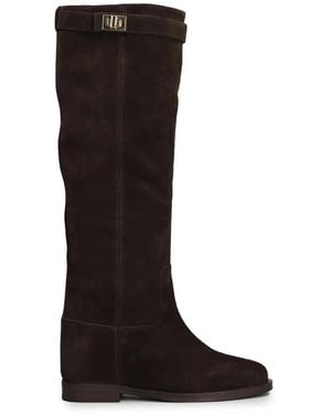 Via Roma 15 Inner-Wedge-Heel Knee-High Boots - Black