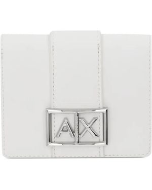 ARMANI EXCHANGE Logo-Detail Wallet - White