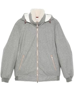 Brunello Cucinelli Zip Hooded Jacket - Grey